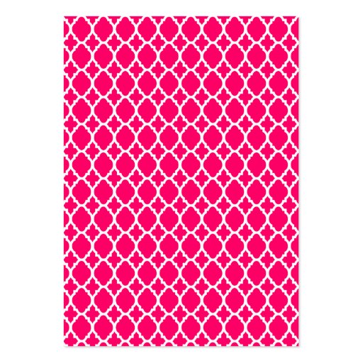 Twitter Business Cards Hot Pink Moroccan Tile (back side)