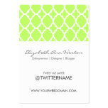 Twitter Business Cards Lime Moroccan Tile business cards