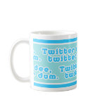 Twitter Dee Twitter Dum Mug  (blue green bgrnd)
