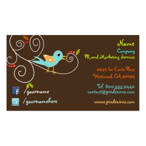 Twitter/facebook Business cards (front side)