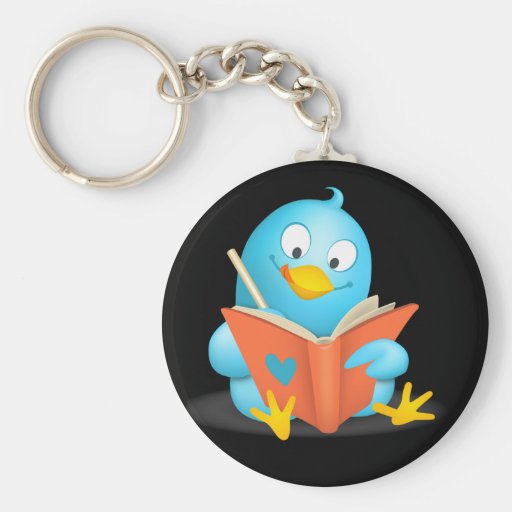 Twitter Mania - Twitter Bird Reading Key Chains