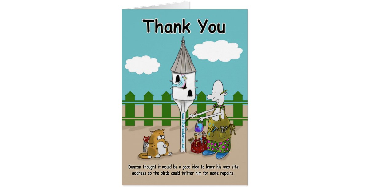 Twitter Me Funny Thank You Card Zazzle