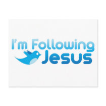Twitter me I'm Following Jesus Christ Post Cards
