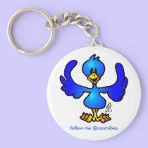 Twittering blue Bird keychains
