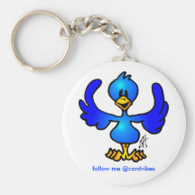 Twittering blue Bird Key Chain