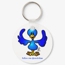 Twittering blue Bird keychains by cardvibes Twittering blue Bird keychains