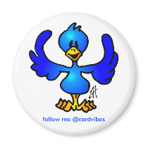 Twittering blue Bird magnets