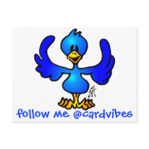 Twittering blue Bird postcards