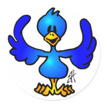 Twittering blue Bird stickers by cardvibes Twittering blue Bird stickers
