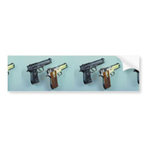 Two .45 caliber automatic guns for gun lovers bumper stickers