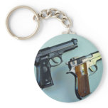 Two .45 caliber automatic guns for gun lovers key chain