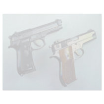 Two .45 caliber automatic guns for gun lovers letterhead design