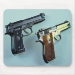 Two .45 caliber automatic guns for gun lovers mouse pads