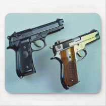 Two .45 caliber automatic guns for gun lovers mouse pads