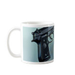 Two .45 caliber automatic guns for gun lovers mugs
