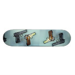 Two .45 caliber automatic guns for gun lovers skate boards