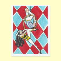 Two Acrobats circus performers art postcards postcards