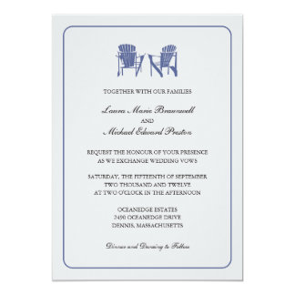 Two Adirondack Chairs Wedding Card