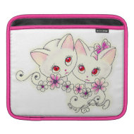 Two adorable kawaii kitties with daisies rickshawsleeve