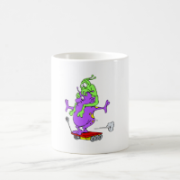 Two aliens standing on a rover scared mug