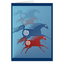 Two Ancient Horses Card