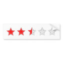 Two and a half stars white bumpersticker