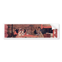 Two Angels And Two Devils Argue Before An Altar To Bumper Sticker