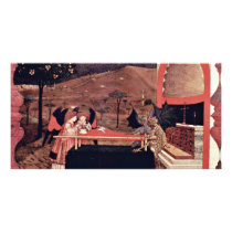 Two Angels And Two Devils Argue Before An Altar To Personalized Photo Card