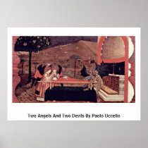 Two Angels And Two Devils By Paolo Uccello Poster