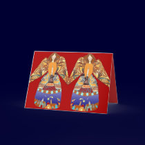 two angels with candles cards
