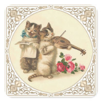 Two Anthropomorphic Kittens Playing Music Sticker