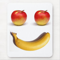 Two Apples and One Banana Mousepads mousepads