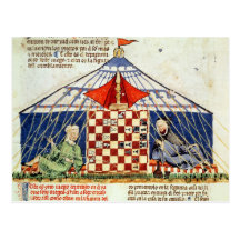 Two arabs playing chess in a tent post cards