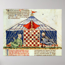 Two arabs playing chess in a tent print