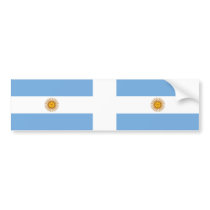 TWO Argentina National Flag Bumper Sticker