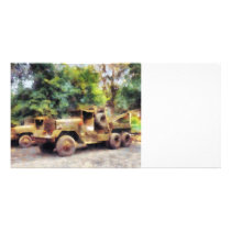 Two Army Trucks Personalized Photo Card