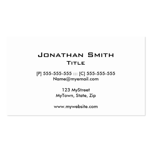 Two arrows black and white business cards (back side)