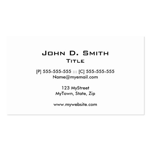 Two arrows blue and white business cards (back side)