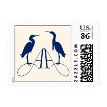 Two A's monogram with herons Stamp