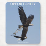 Two Bald Eagles & One Salmon Motivational Mousepad