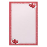 Two Balloon Hearts With Cloud Personalized Stationery