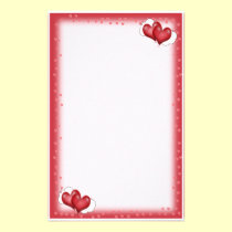 Two Balloon Hearts With Cloud stationery