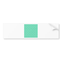 Two Bands Small Diamond - Black on Aquamarine Bumper Sticker