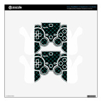 Two Bands Small Diamond - Turquoise on Black PS3 Controller Decals