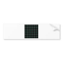 Two Bands Small Square - Aquamarine on Black Bumper Sticker