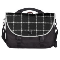 Two Bands Small Square - Beige on Black Laptop Computer Bag
