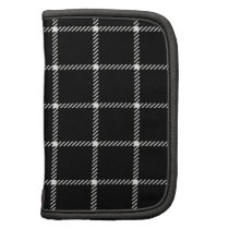 Two Bands Small Square - Beige on Black Folio Planners