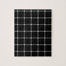 Two Bands Small Square - Beige on Black Jigsaw Puzzle