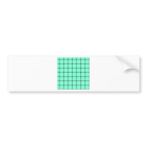 Two Bands Small Square - Black on Aquamarine Bumper Sticker