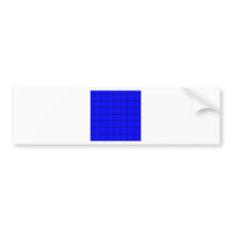 Two Bands Small Square - Black on Blue Bumper Sticker